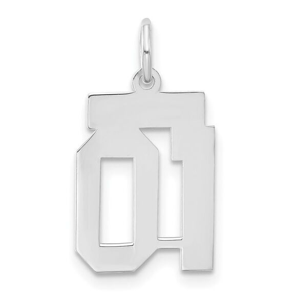 Sterling Silver, Athletic Collection, Small Polished Number 01 Pendant - Picture 1 of 5